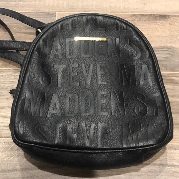 Steve Madden Handbags - Steve Madden mini logo backpack black